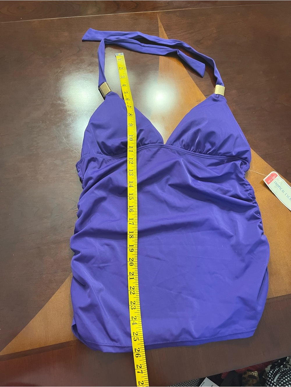 Tropical Escape Purple Halter One-Piece Tankini